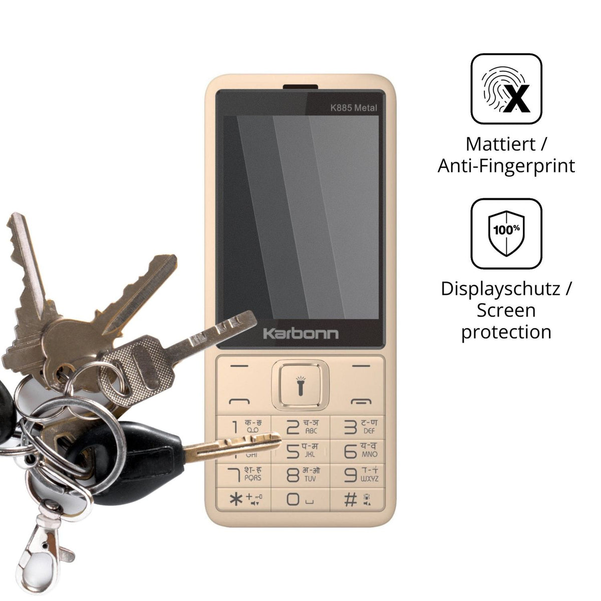 dipos Displayschutz für Karbonn K885 Metal, mattierte Oberfläche, Blickschutzfilter und perfekter Passform