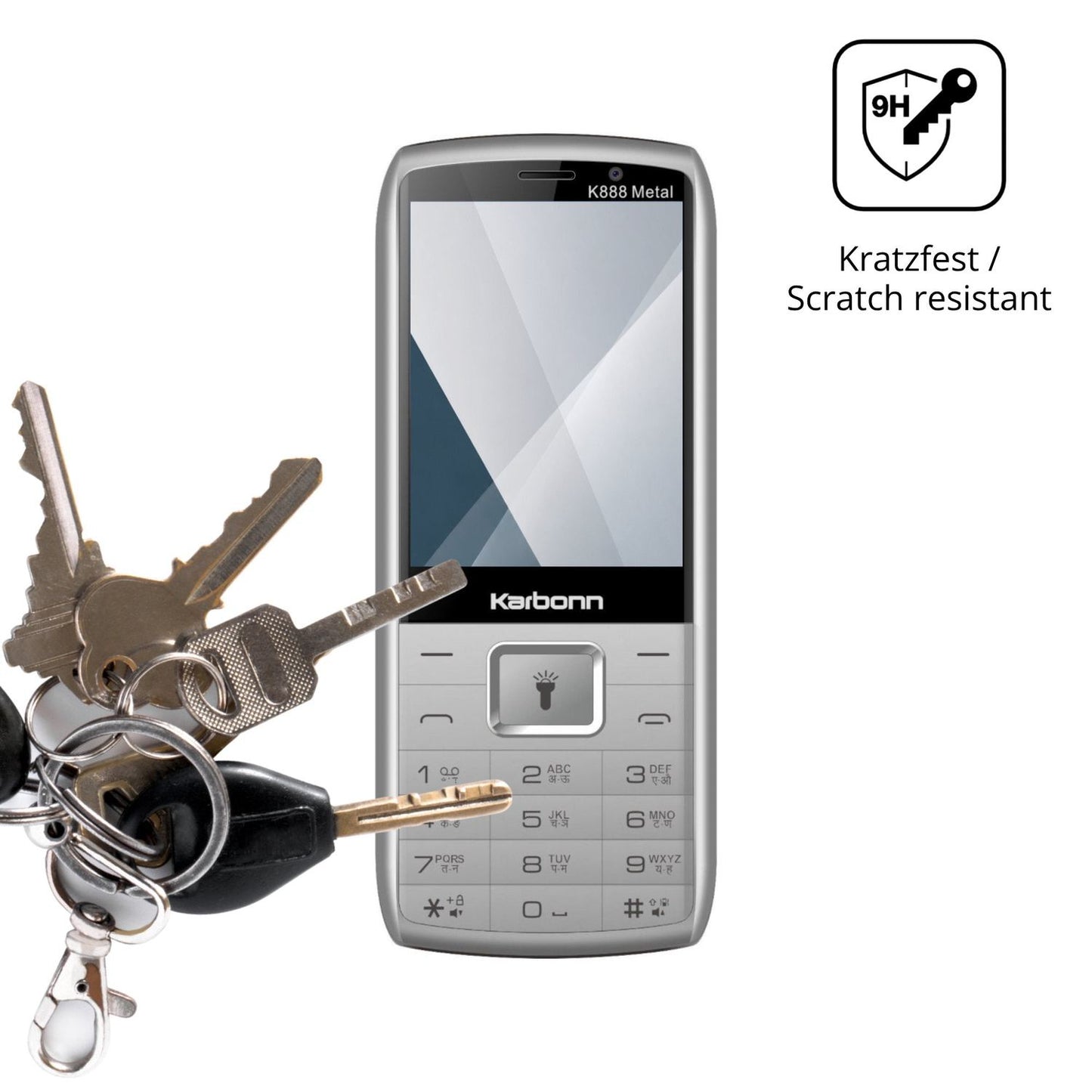 dipos Displayschutz für Karbonn K888 Metal, transparente Oberfläche, perfekte Passform auch für die Rundungen