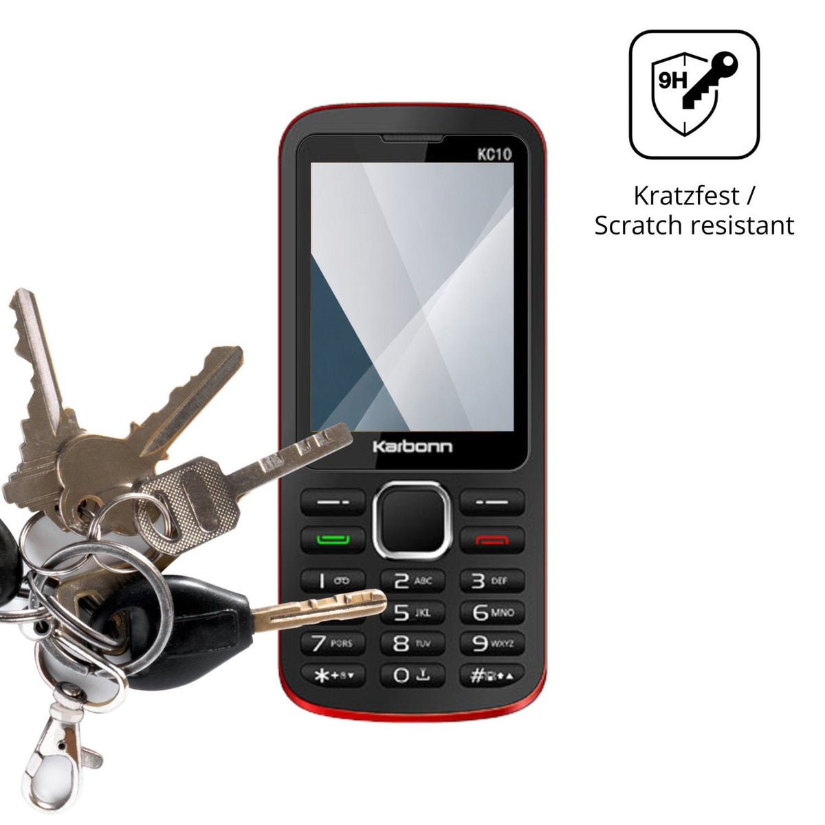 dipos Displayschutz für Karbonn KC10, transparente Oberfläche, perfekte Passform auch für die Rundungen