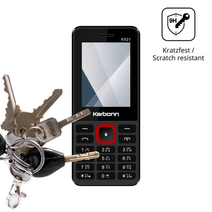 dipos Displayschutz für Karbonn KX21, transparente Oberfläche, perfekte Passform auch für die Rundungen