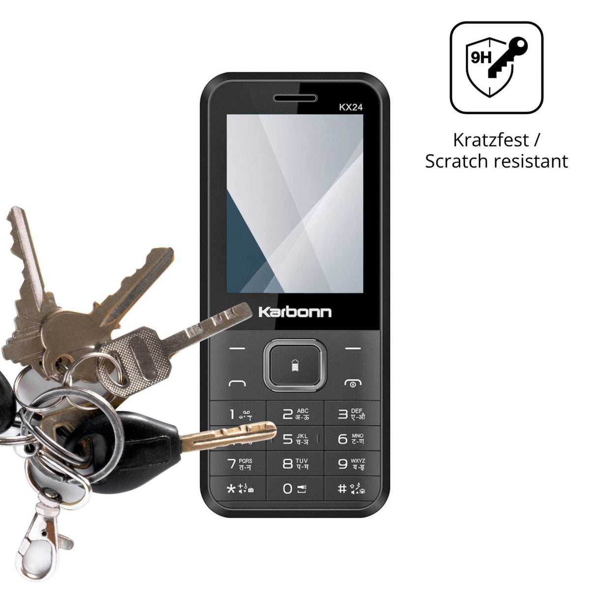 dipos Displayschutz für Karbonn KX24, transparente Oberfläche, perfekte Passform auch für die Rundungen