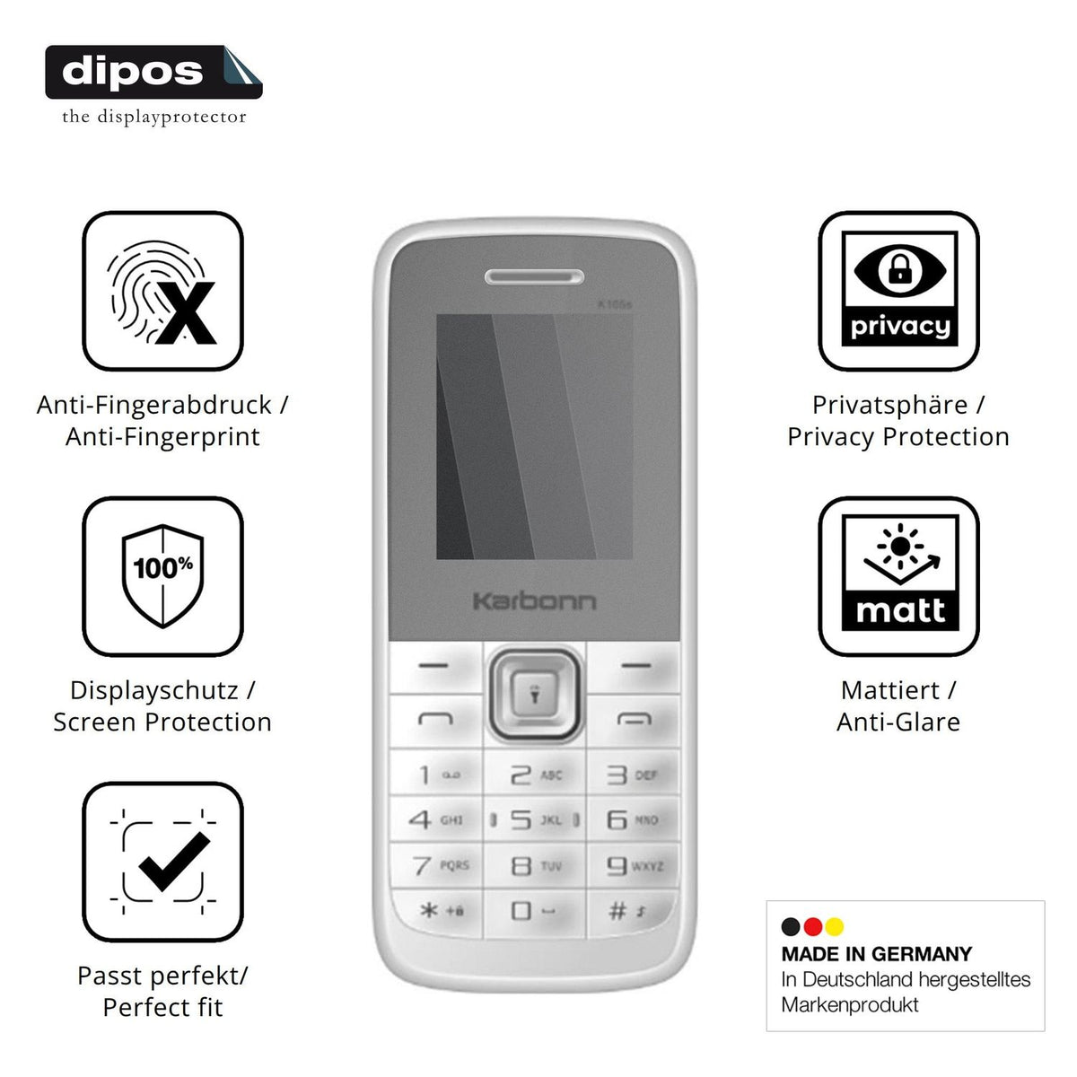 Screen Protector for Karbonn K105s Privacy Filter 4-Way Protection dipos