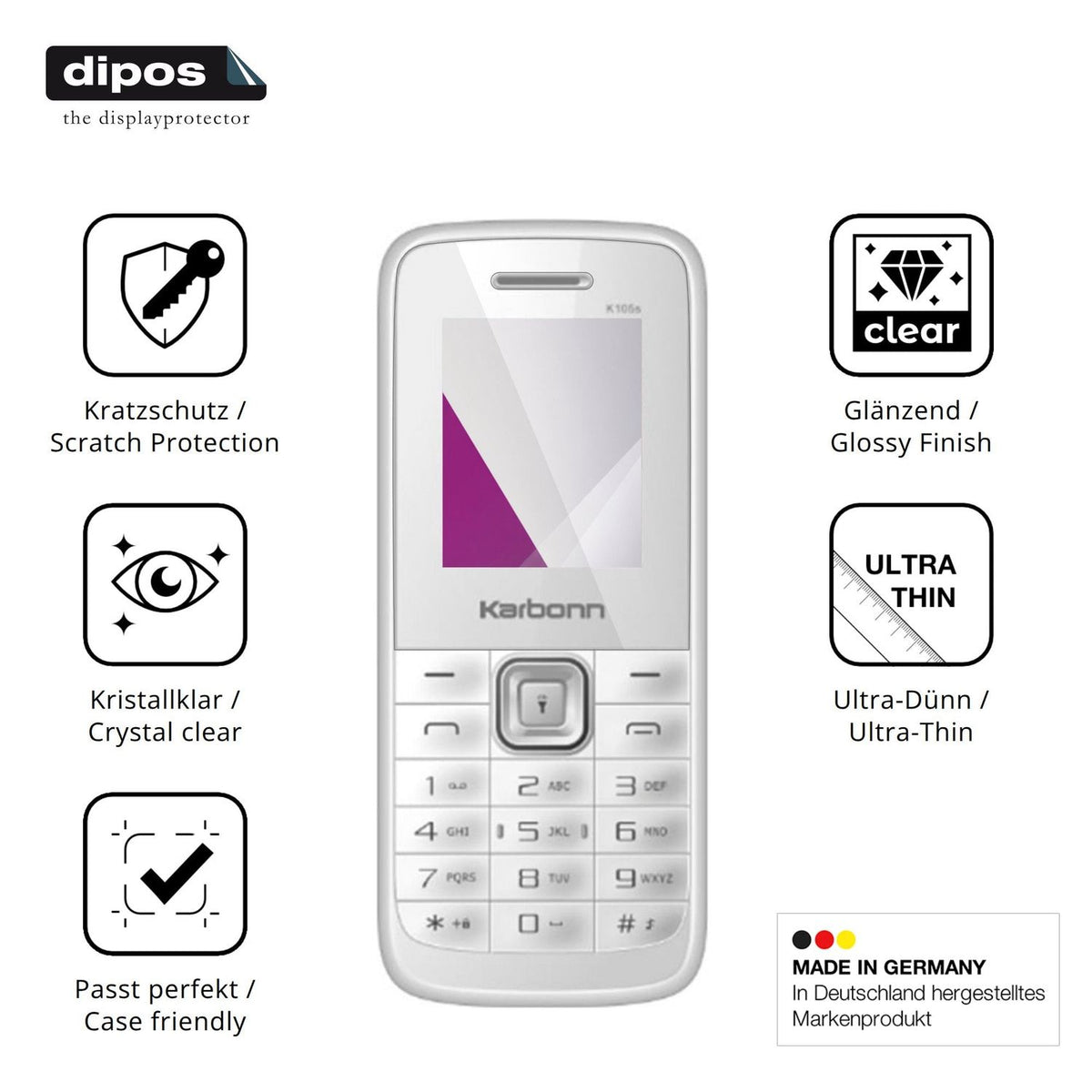 4x Screen Protector for Karbonn K105s Protection Crystal Clear dipos