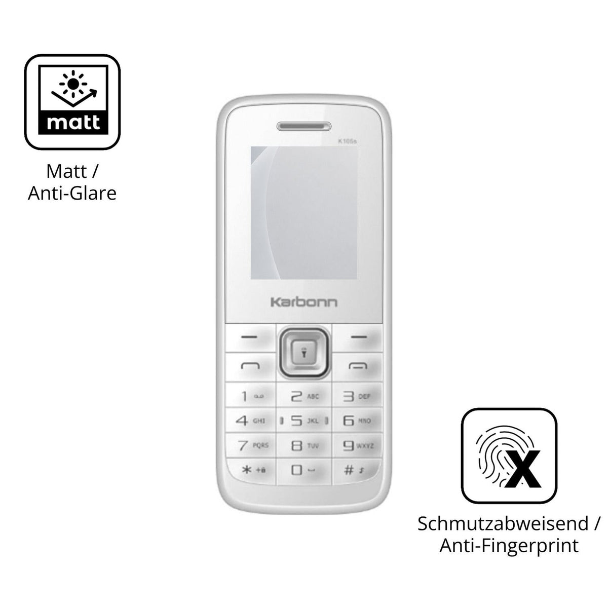 2x Screen Protector for Karbonn K105s matte Flexible Glass 9H dipos