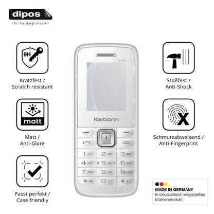 2x Screen Protector for Karbonn K105s matte Flexible Glass 9H dipos