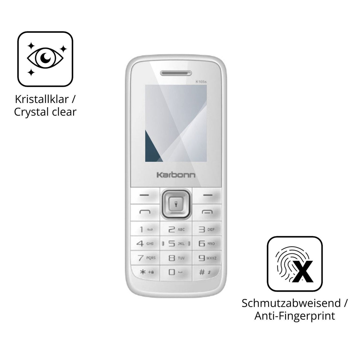 2x Screen Protector for Karbonn K105s Flexible Glass 9H dipos