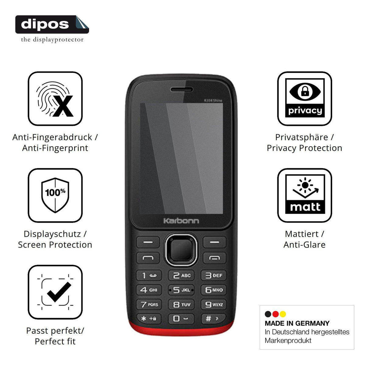 Screen Protector for Karbonn K334 Shine Privacy Filter 4-Way Protection dipos