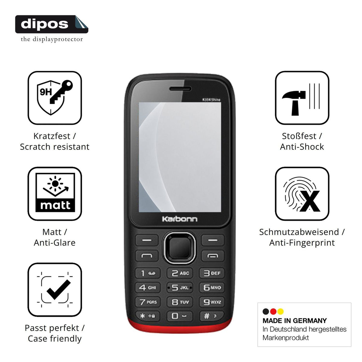 2x Screen Protector for Karbonn K334 Shine matte Flexible Glass 9H dipos