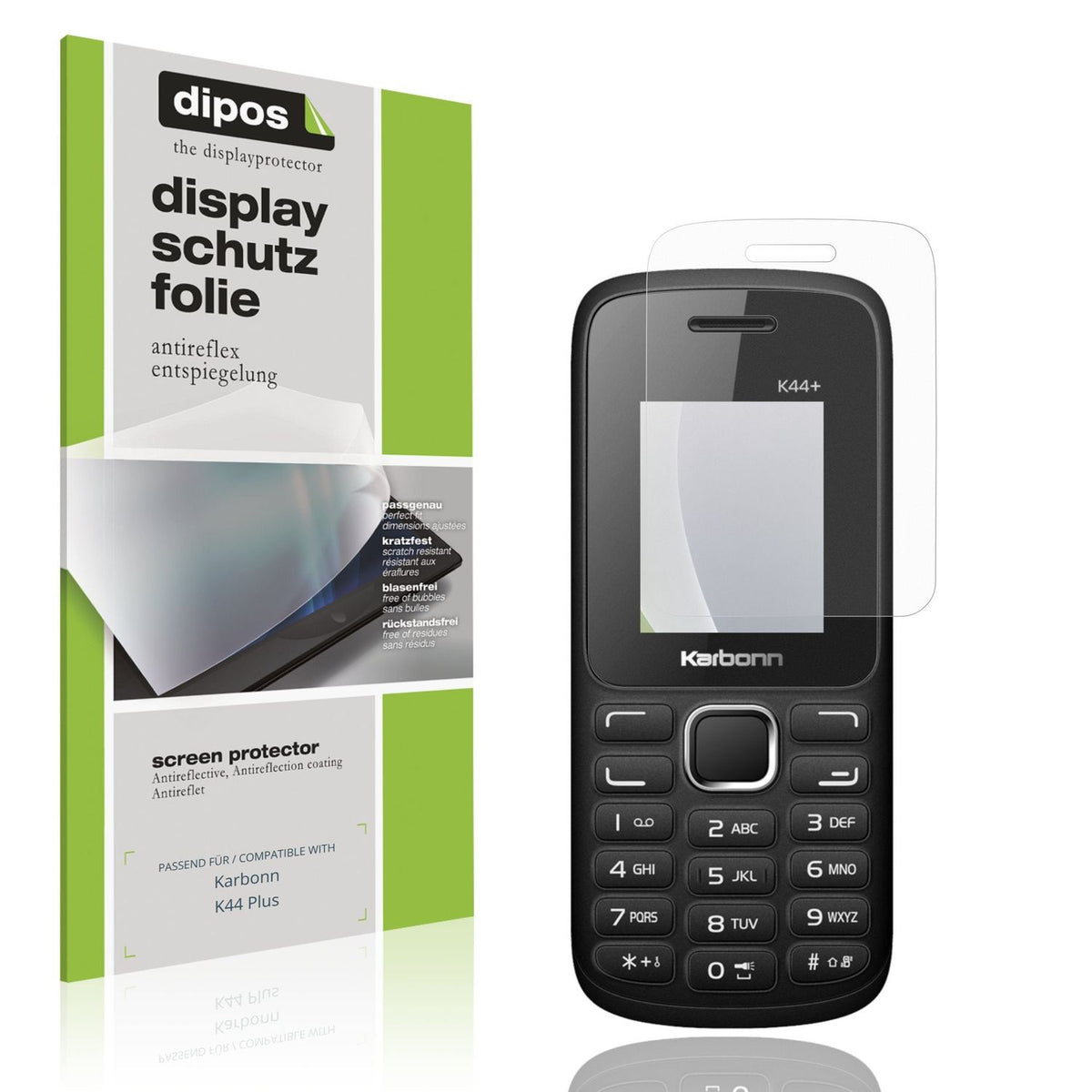 4x Screen Protector for Karbonn K44 Plus Protection Anti Glare dipos