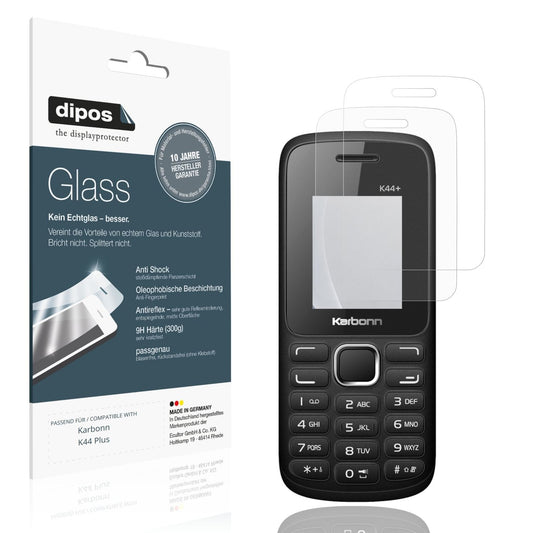 2x Screen Protector for Karbonn K44 Plus matte Flexible Glass 9H dipos