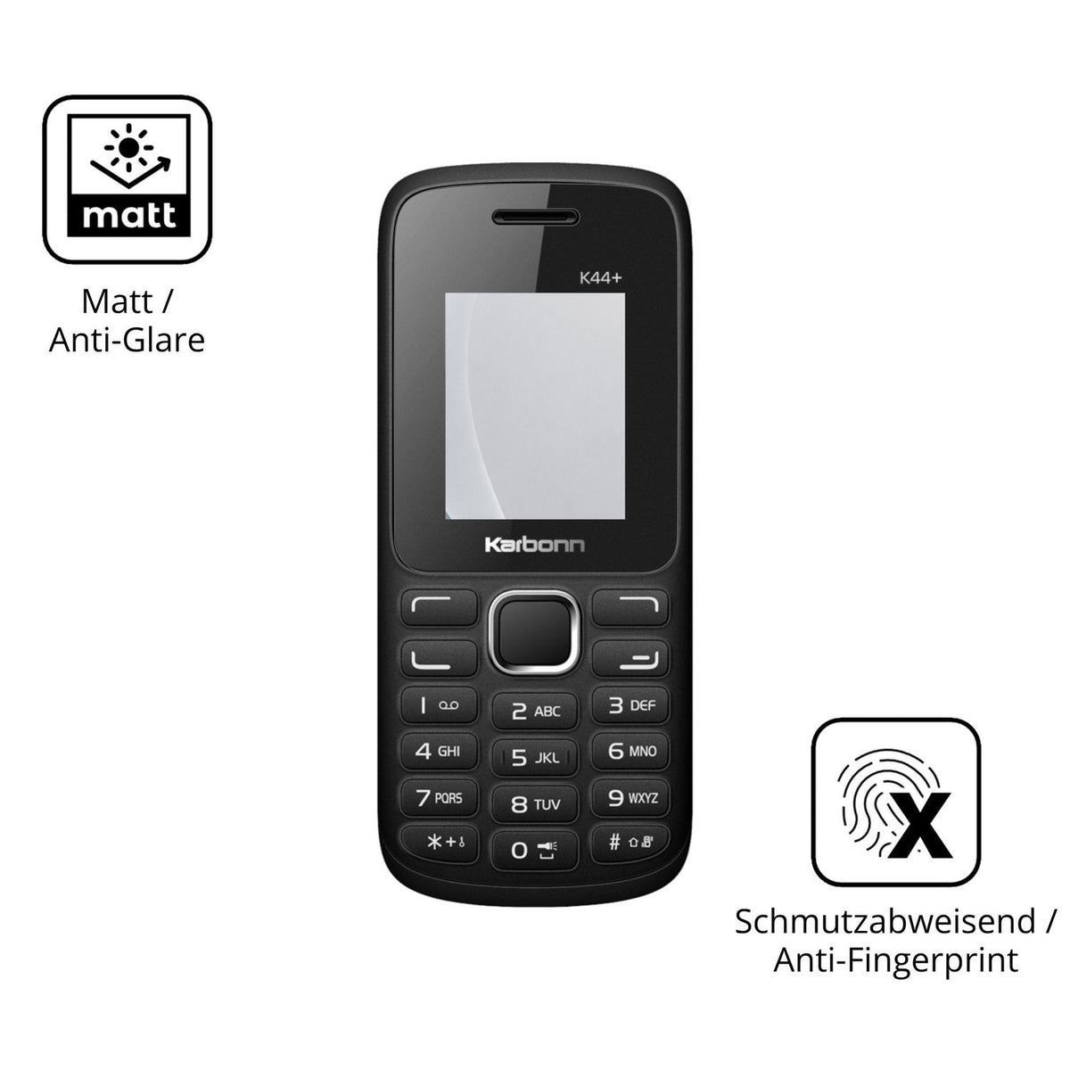 2x Screen Protector for Karbonn K44 Plus matte Flexible Glass 9H dipos