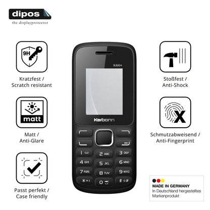 2x Screen Protector for Karbonn K44 Plus matte Flexible Glass 9H dipos