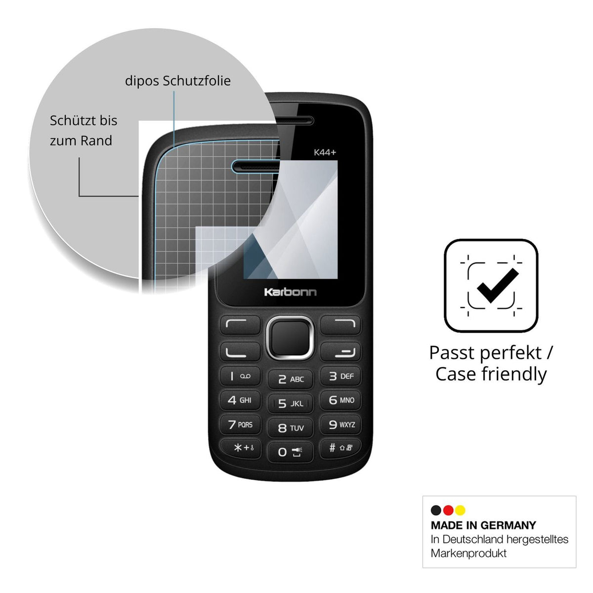2x Screen Protector for Karbonn K44 Plus Flexible Glass 9H dipos
