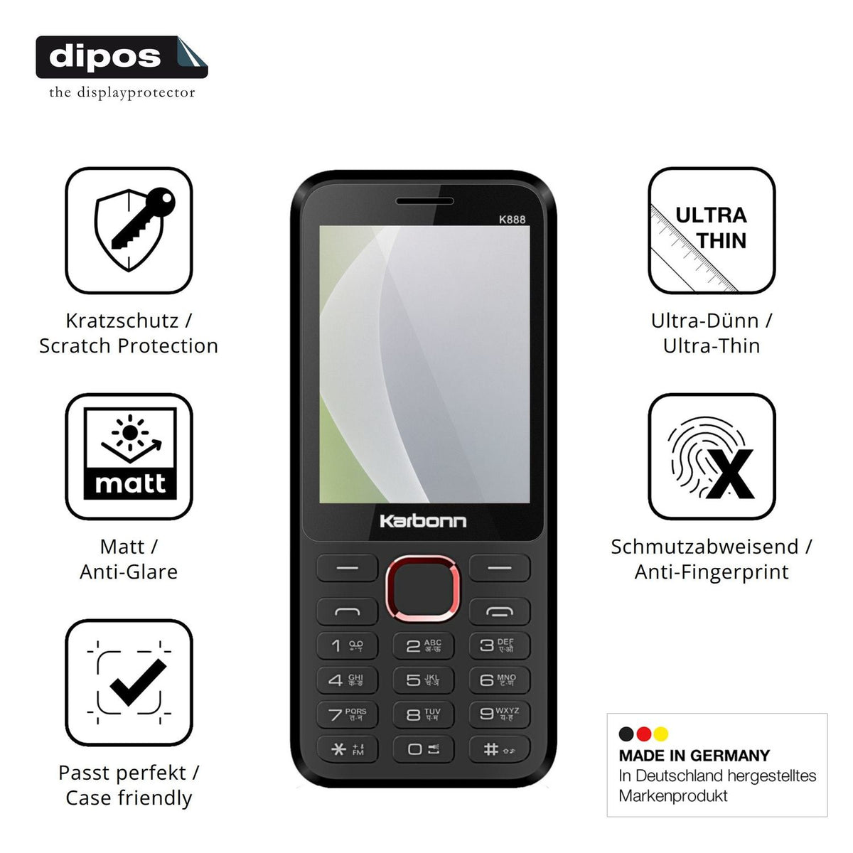 4x Screen Protector for Karbonn K888 Protection Anti Glare dipos