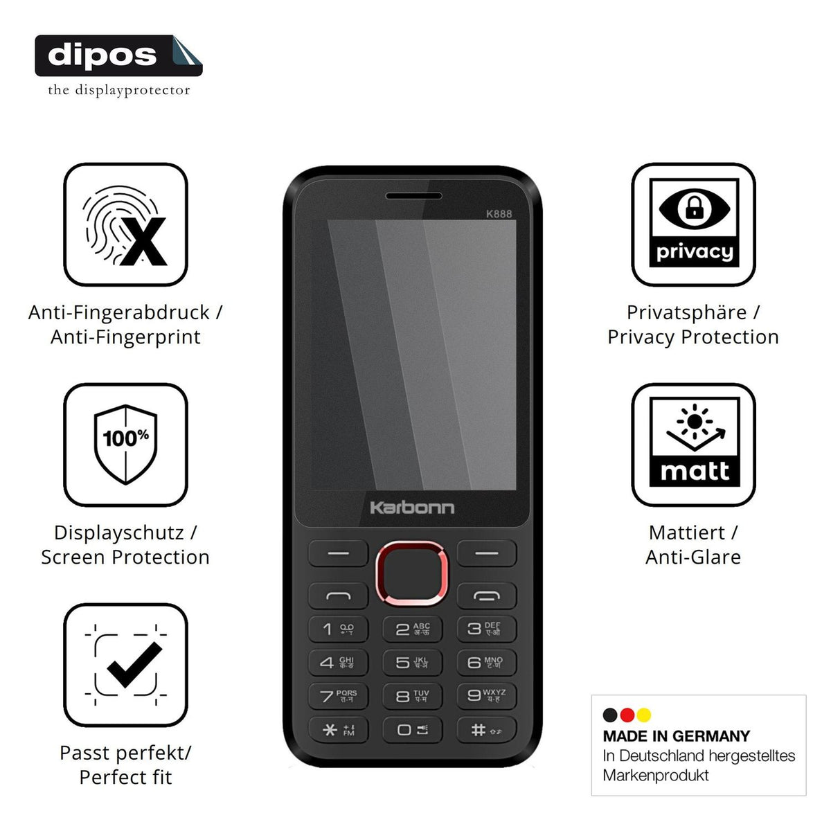 Screen Protector for Karbonn K888 Privacy Filter 4-Way Protection dipos