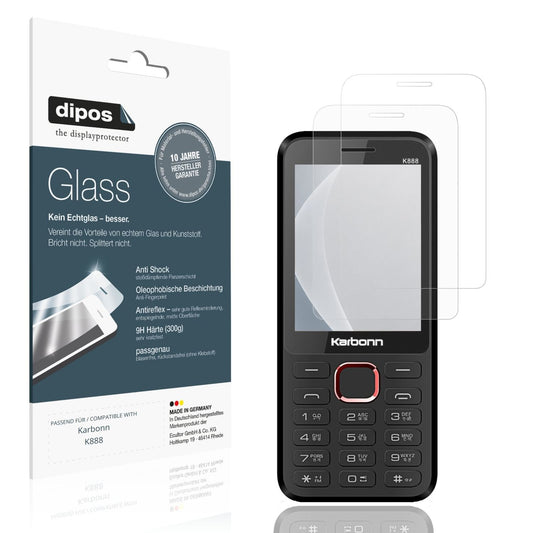 2x Screen Protector for Karbonn K888 matte Flexible Glass 9H dipos