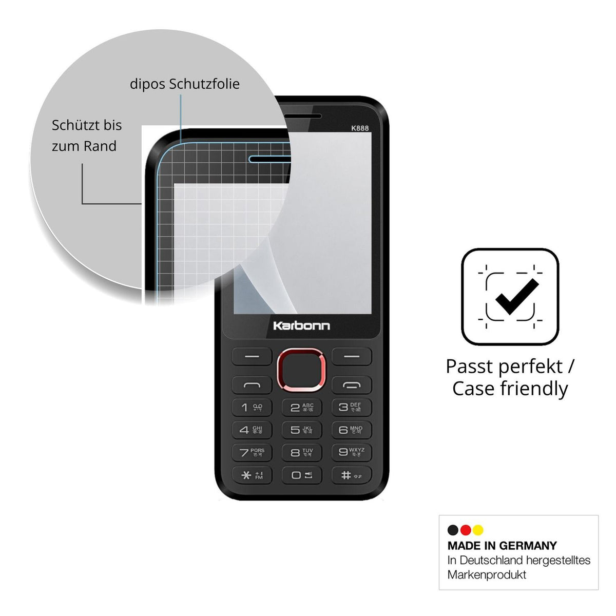 2x Screen Protector for Karbonn K888 matte Flexible Glass 9H dipos