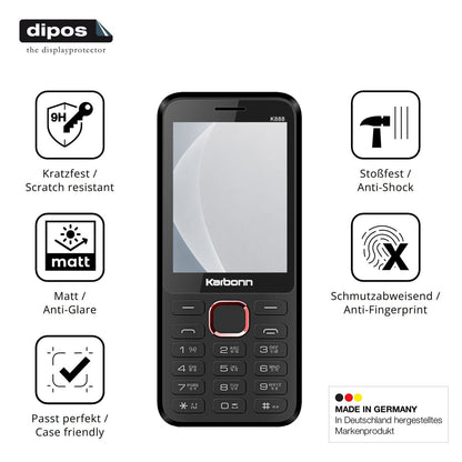 2x Screen Protector for Karbonn K888 matte Flexible Glass 9H dipos