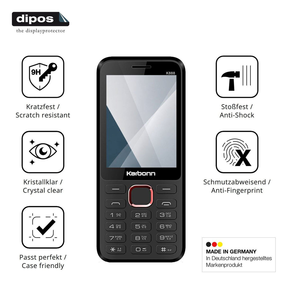 2x Screen Protector for Karbonn K888 Flexible Glass 9H dipos