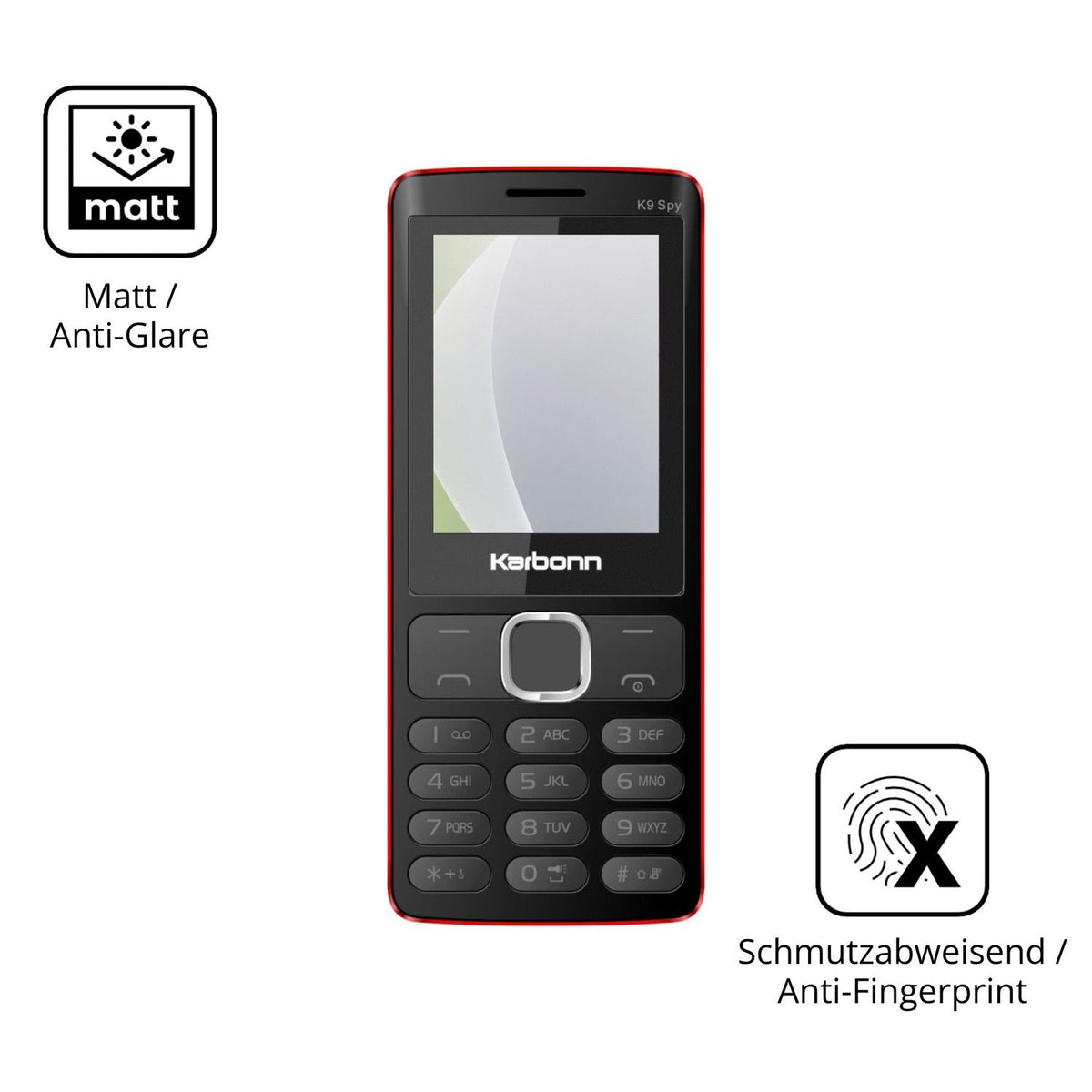 4x Screen Protector for Karbonn K9 Spy Protection Anti Glare dipos