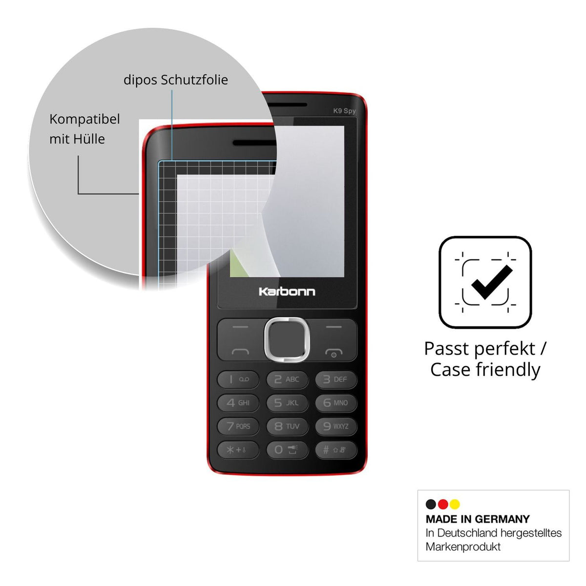 4x Screen Protector for Karbonn K9 Spy Protection Anti Glare dipos