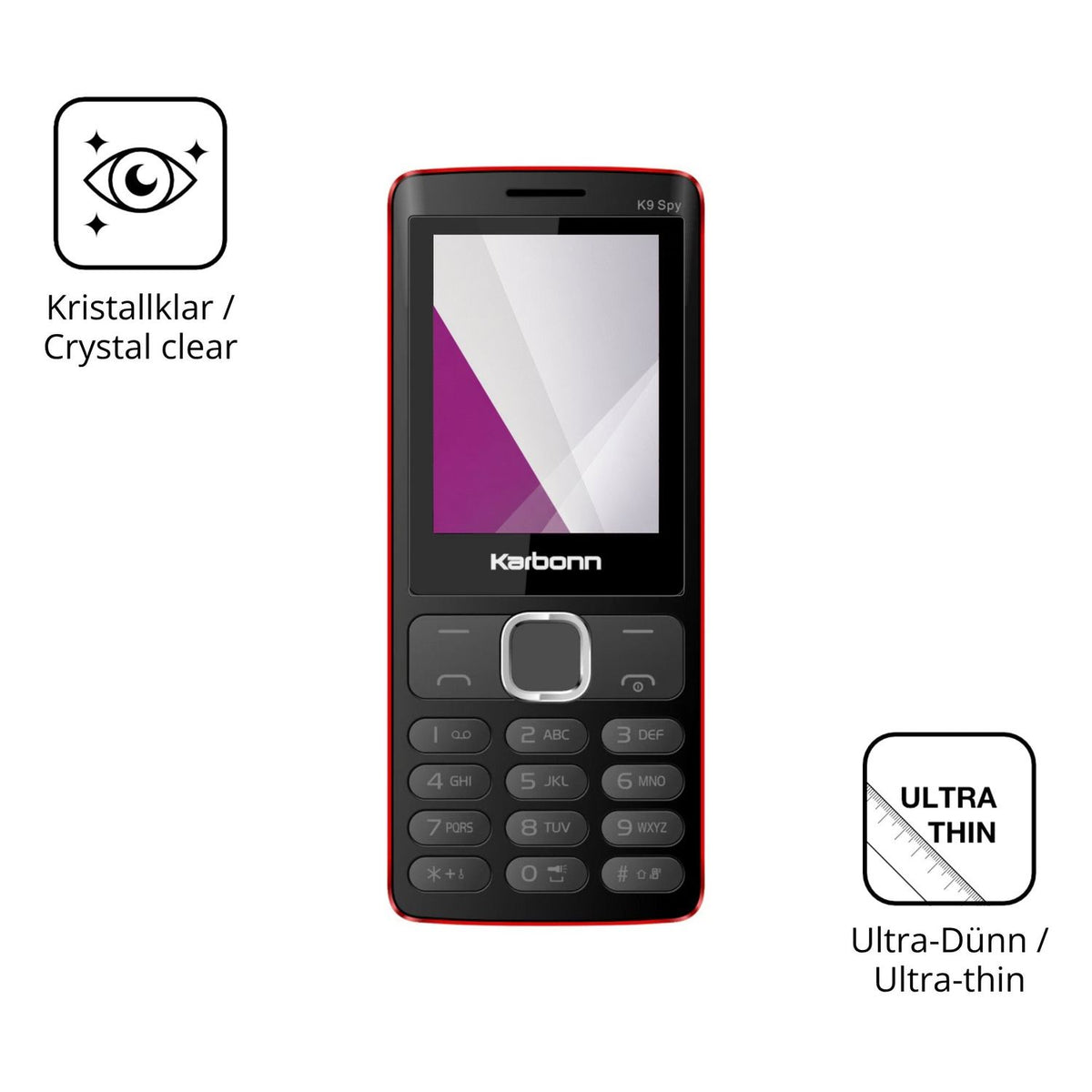 4x Screen Protector for Karbonn K9 Spy Protection Crystal Clear dipos