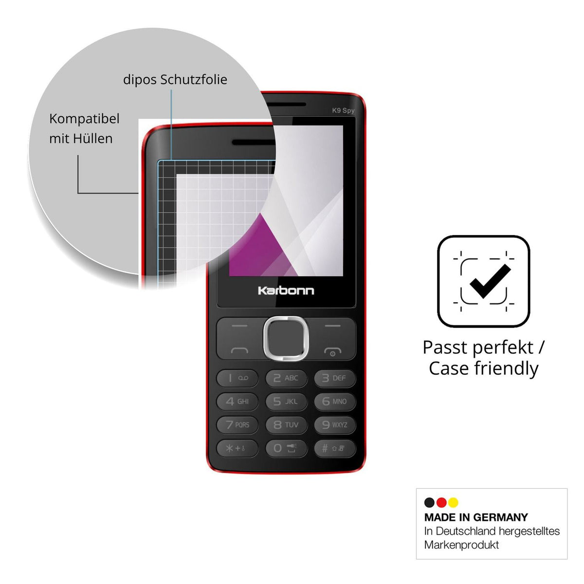 4x Screen Protector for Karbonn K9 Spy Protection Crystal Clear dipos