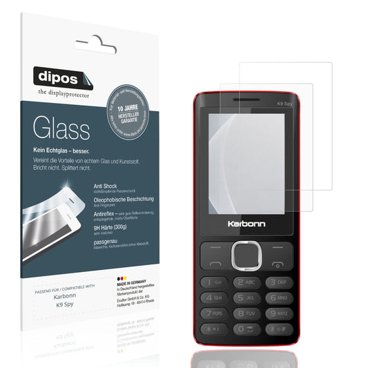 2x Screen Protector for Karbonn K9 Spy matte Flexible Glass 9H dipos
