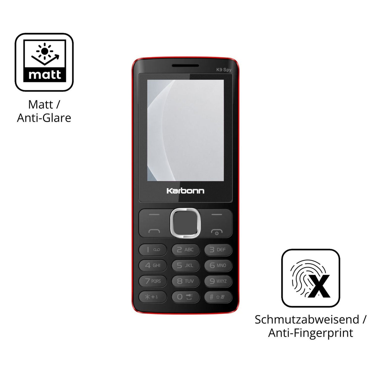 2x Screen Protector for Karbonn K9 Spy matte Flexible Glass 9H dipos