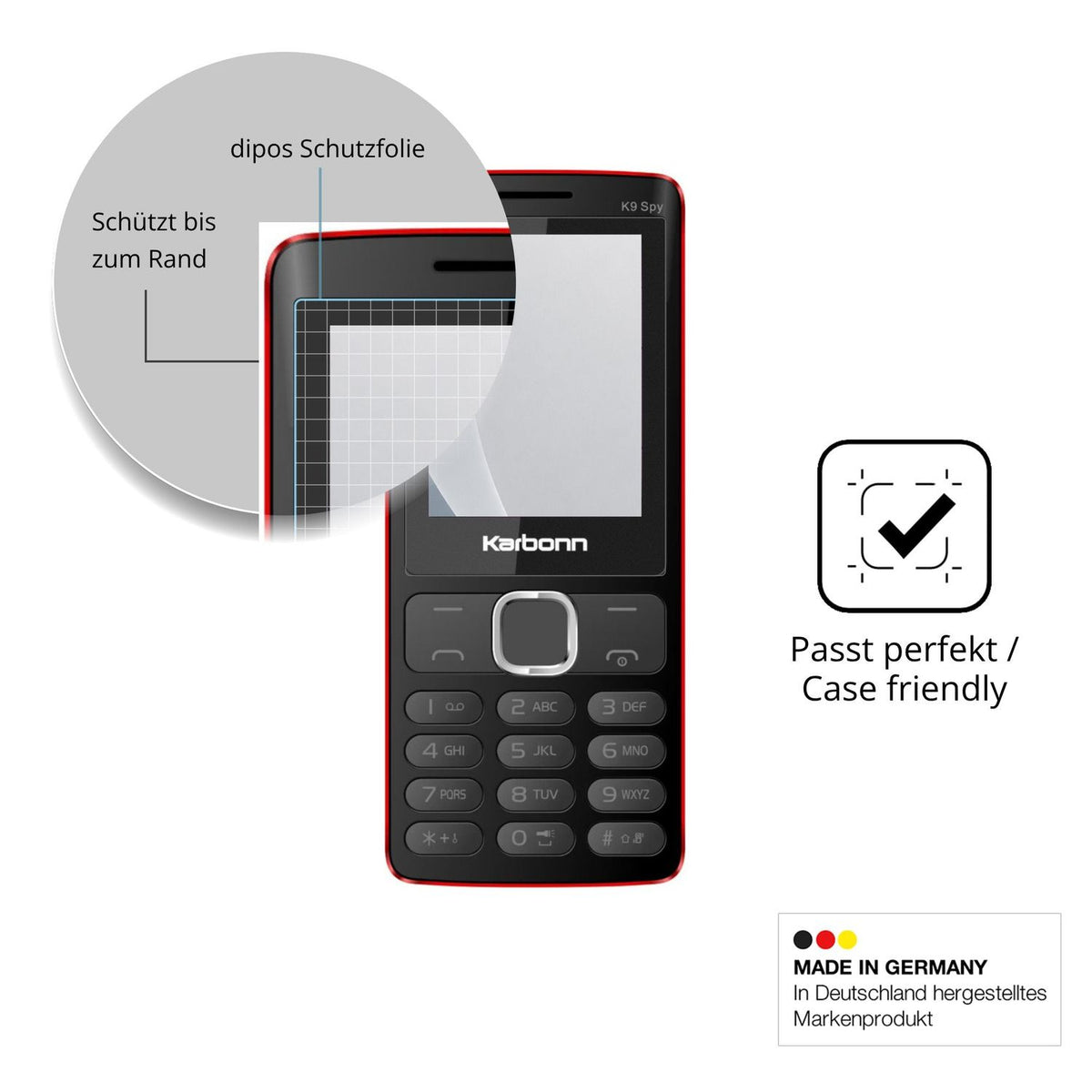 2x Screen Protector for Karbonn K9 Spy matte Flexible Glass 9H dipos