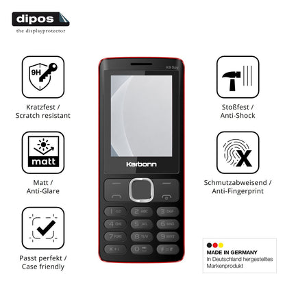 2x Screen Protector for Karbonn K9 Spy matte Flexible Glass 9H dipos