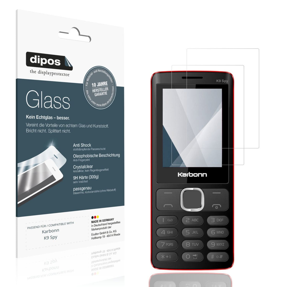 2x Screen Protector for Karbonn K9 Spy Flexible Glass 9H dipos