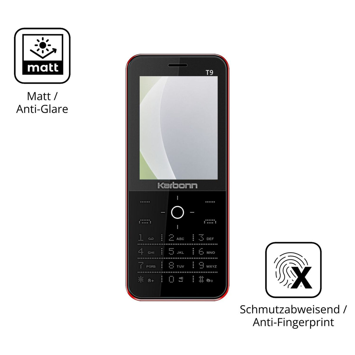 4x Screen Protector for Karbonn T9 Protection Anti Glare dipos