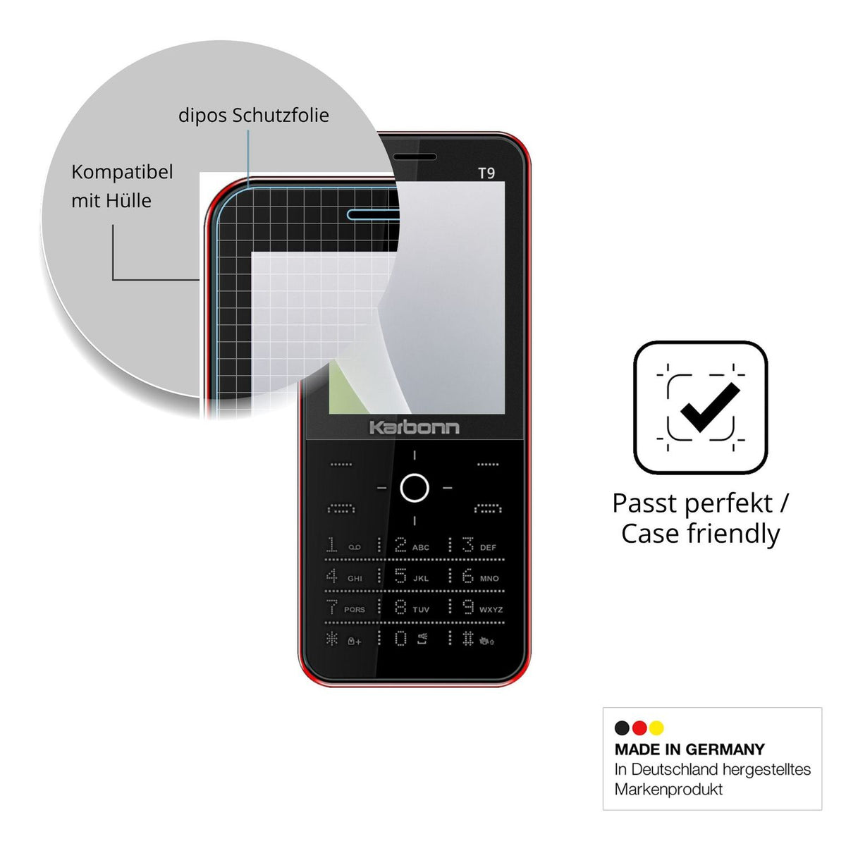 4x Screen Protector for Karbonn T9 Protection Anti Glare dipos