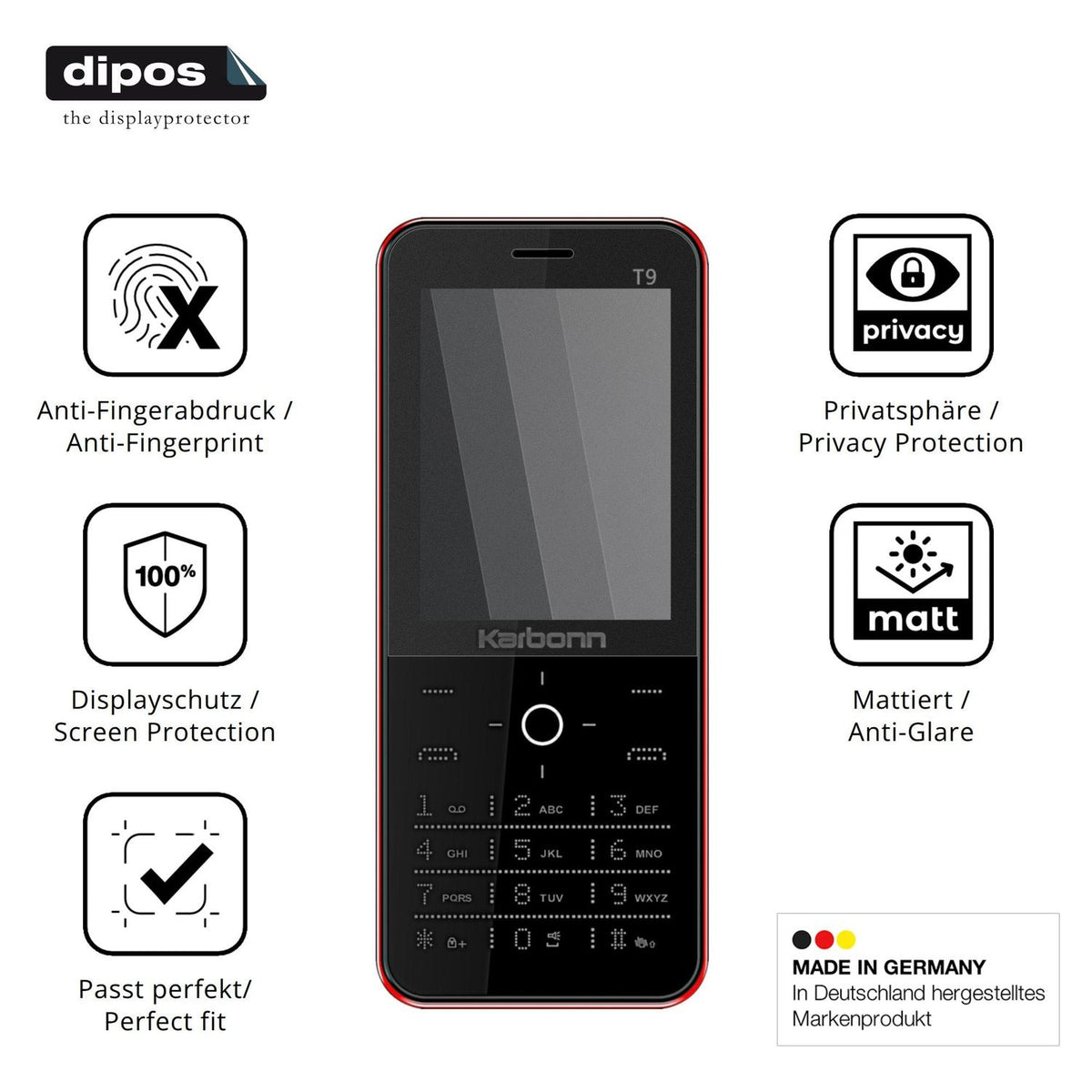 Screen Protector for Karbonn T9 Privacy Filter 4-Way Protection dipos