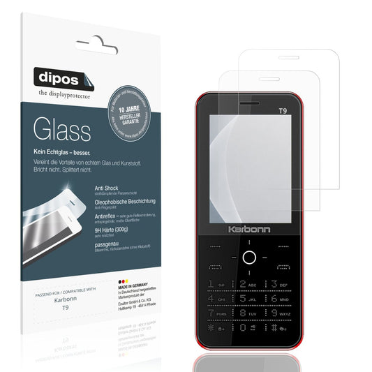 2x Screen Protector for Karbonn T9 matte Flexible Glass 9H dipos