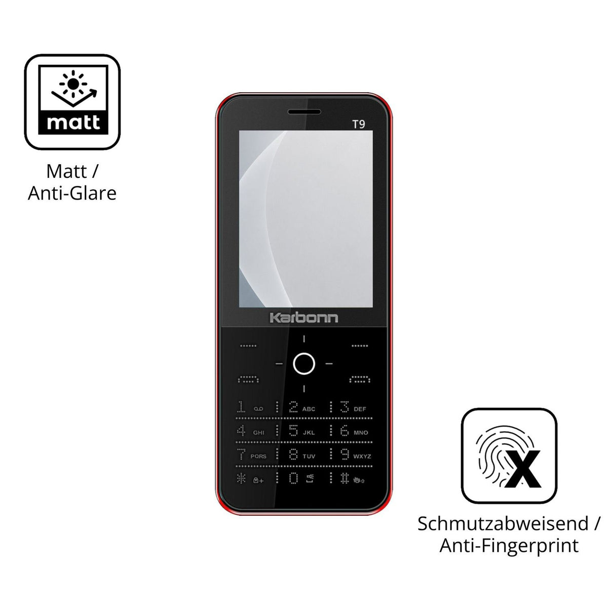 2x Screen Protector for Karbonn T9 matte Flexible Glass 9H dipos