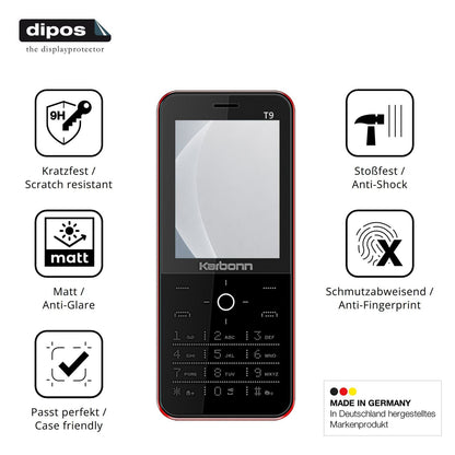 2x Screen Protector for Karbonn T9 matte Flexible Glass 9H dipos