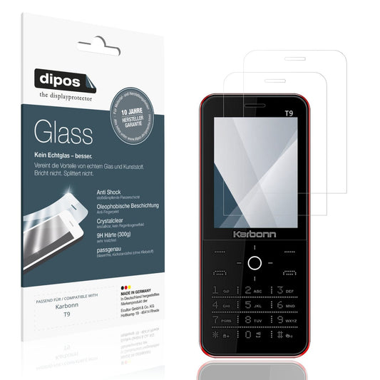 2x Screen Protector for Karbonn T9 Flexible Glass 9H dipos