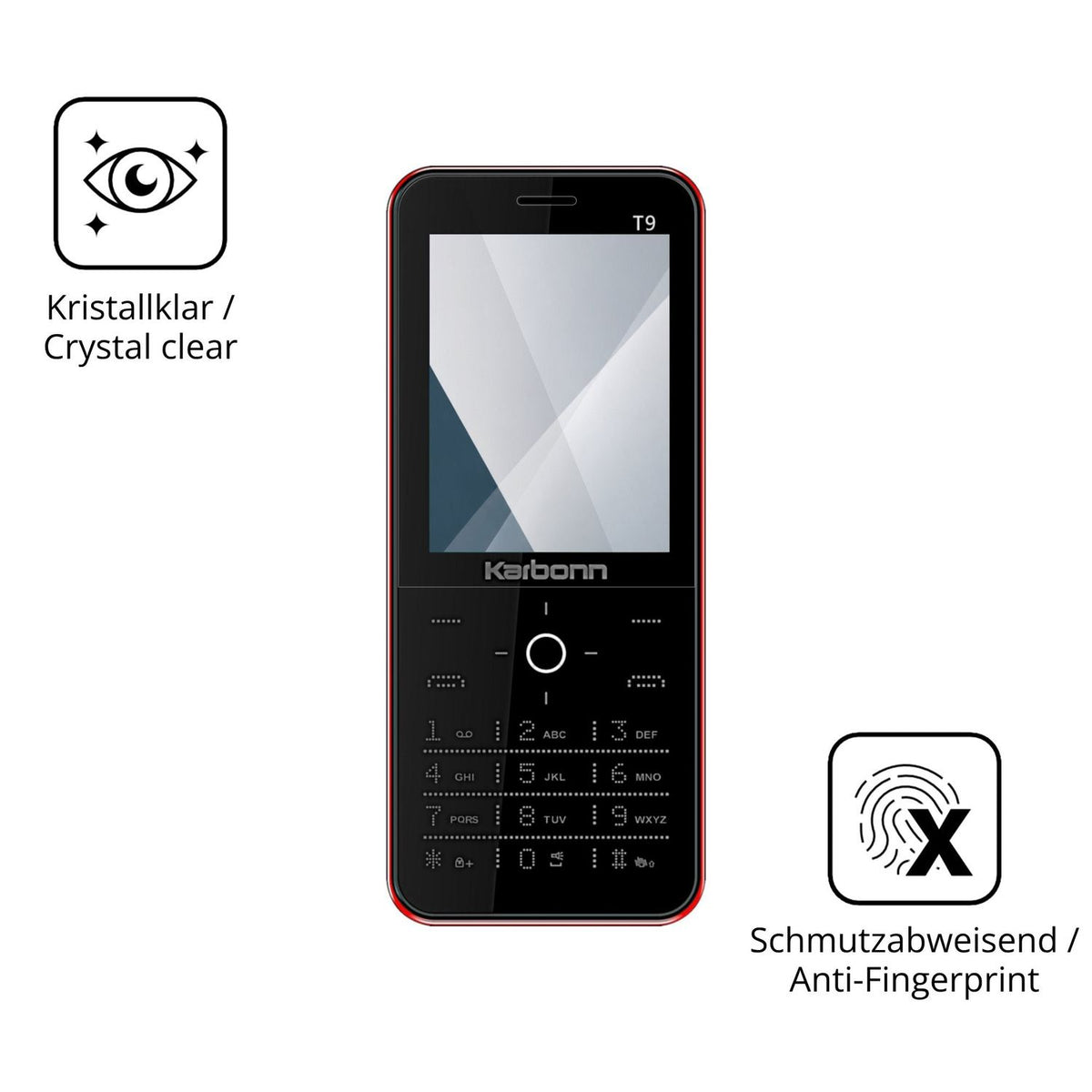2x Screen Protector for Karbonn T9 Flexible Glass 9H dipos