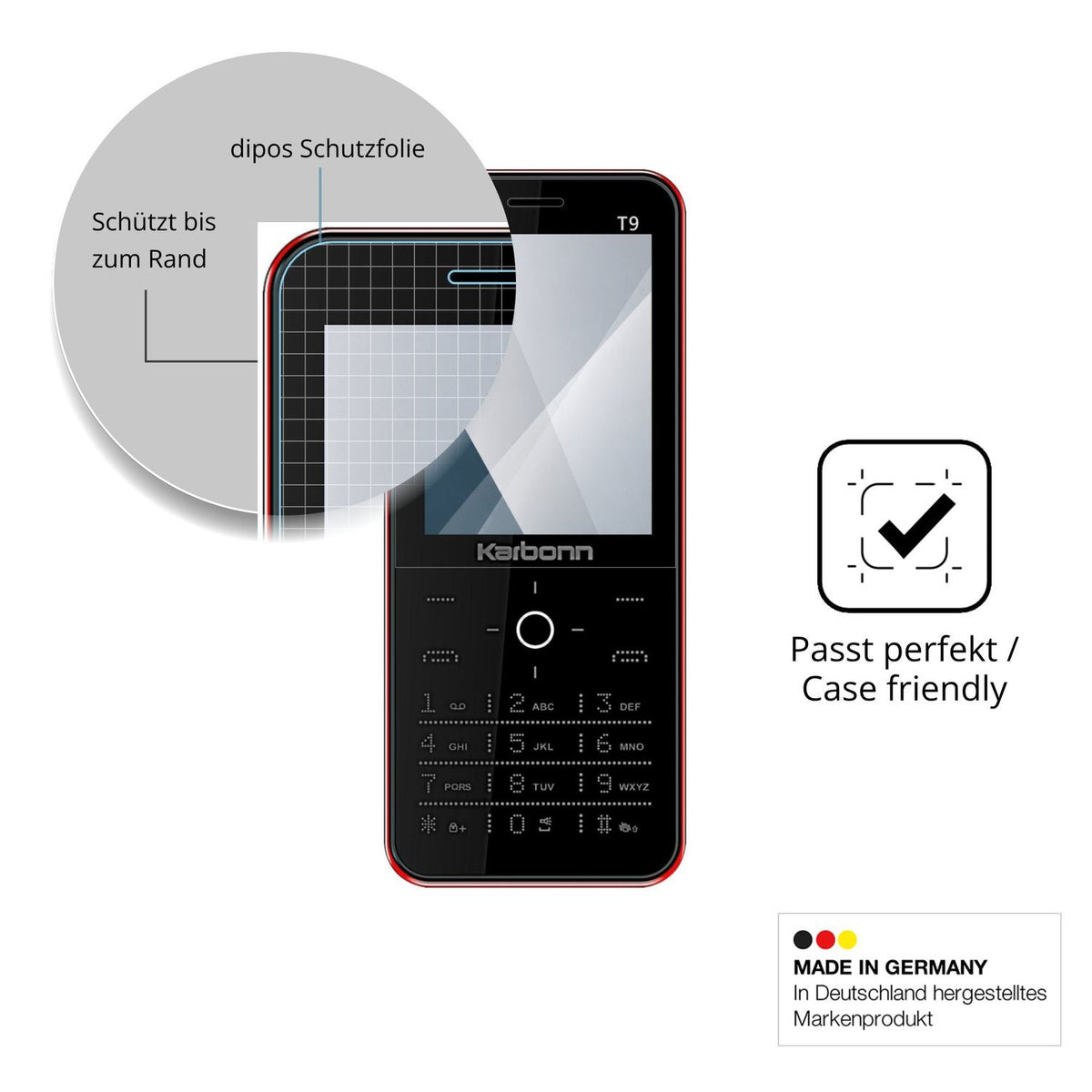 2x Screen Protector for Karbonn T9 Flexible Glass 9H dipos