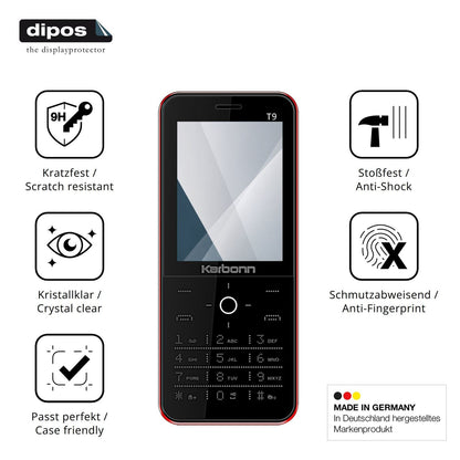 2x Screen Protector for Karbonn T9 Flexible Glass 9H dipos