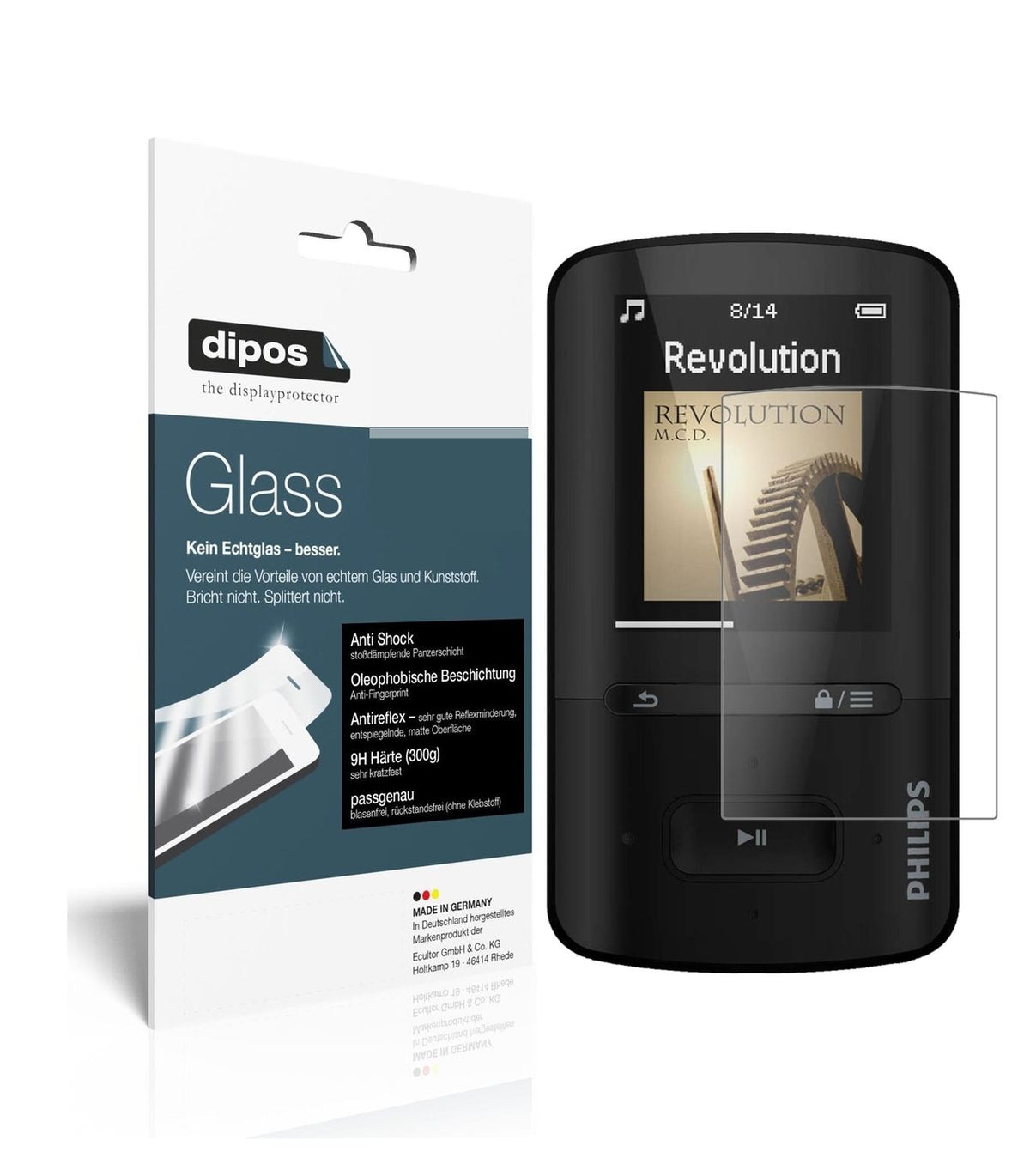 1x 9H Matte Screen Protector for Philips SA4VBE04KN12 GoGear Vibe