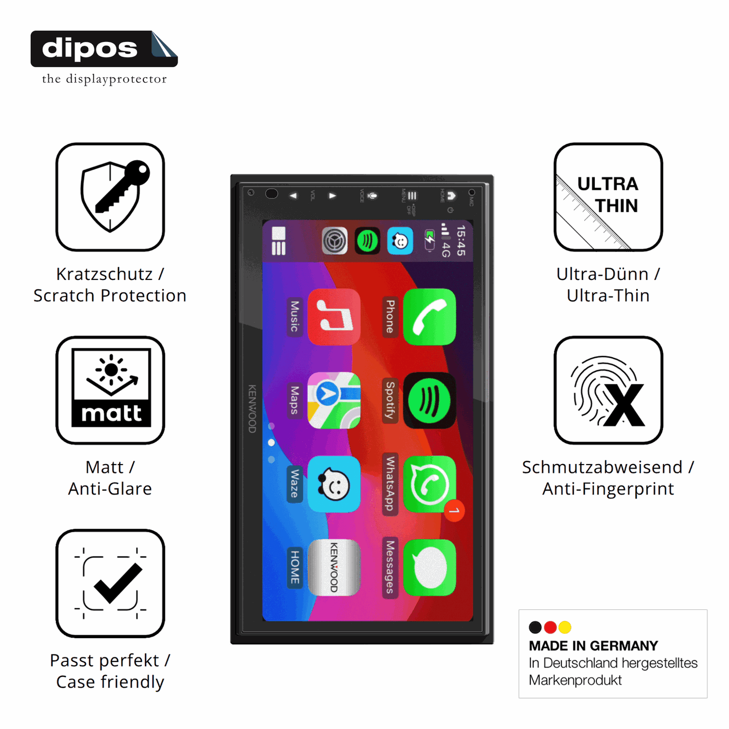 2x Screen Protector for Kenwood DMX5023DABS Protection Anti Glare dipos