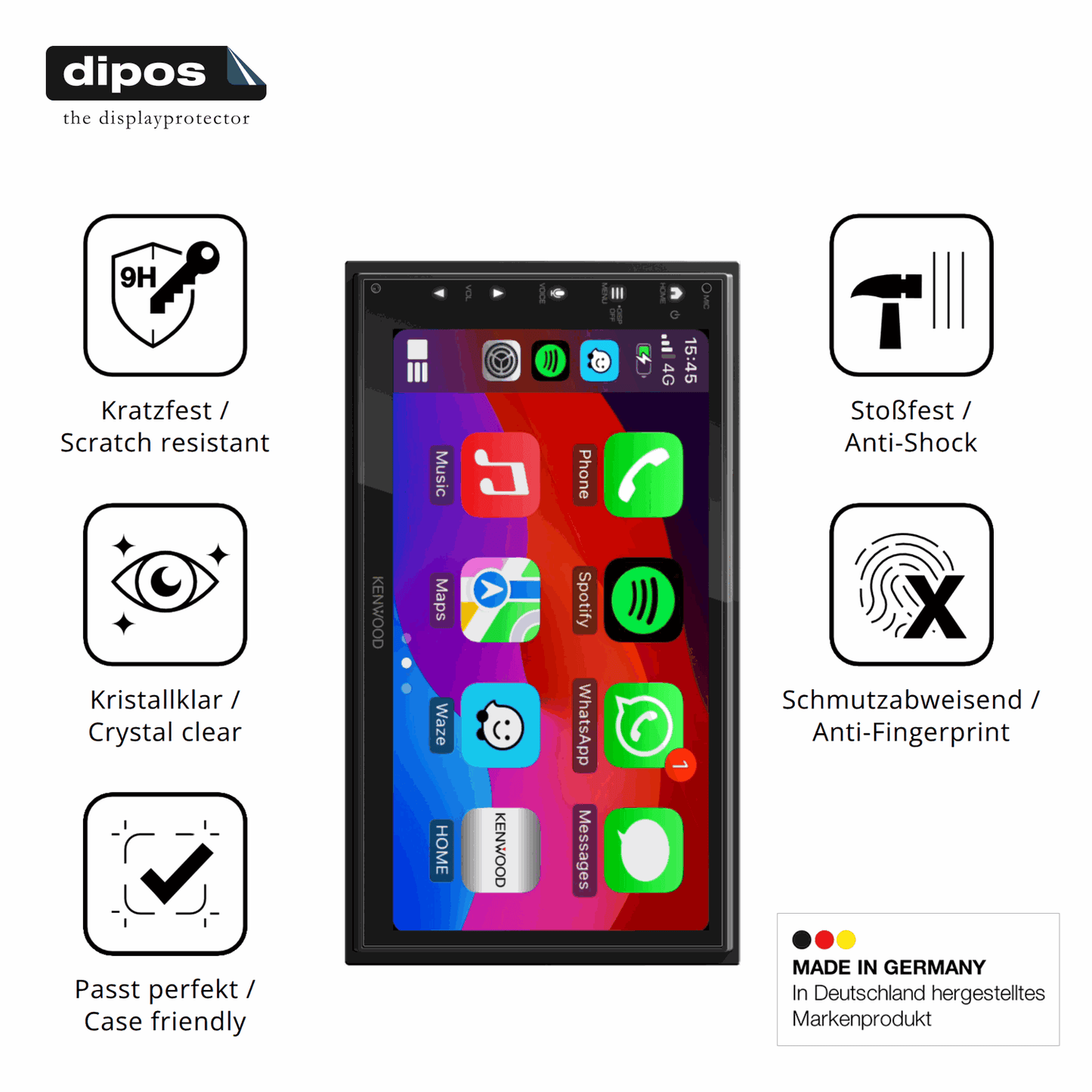 2x Screen Protector for Kenwood DMX5023DABS Flexible Glass 9H dipos