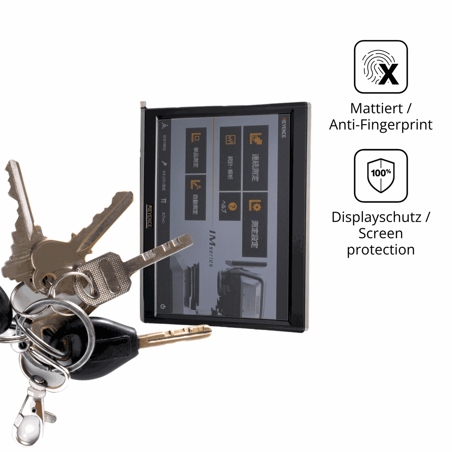 dipos Displayschutz für Keyence IM-X1330, mattierte Oberfläche, Blickschutzfilter und perfekter Passform