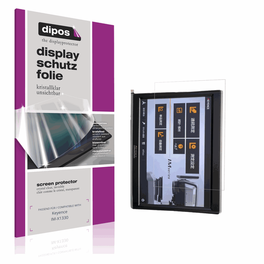 Klare Displayschutzfolie von dipos passend für Keyence IM-X1330, präziser Zuschnitt und blasenfrei montiert