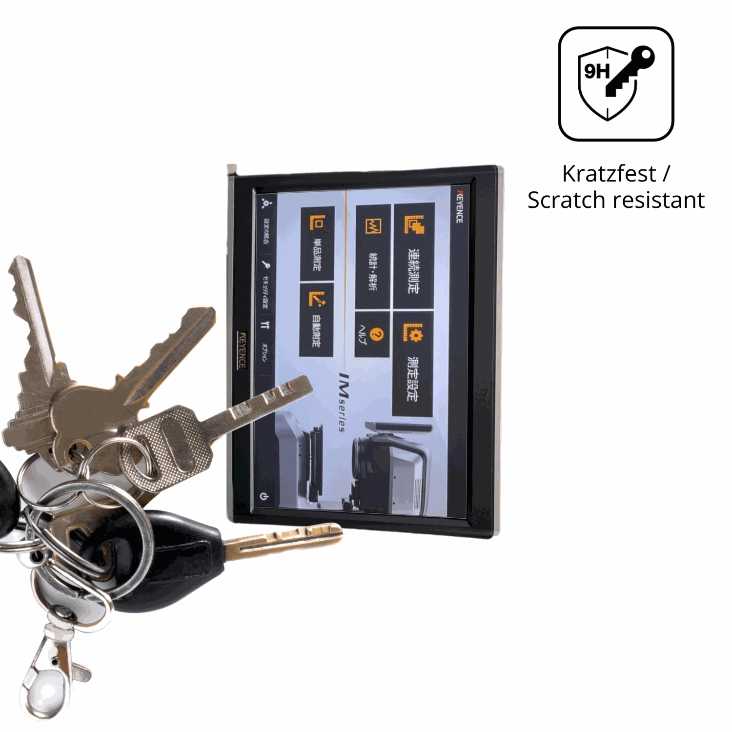 dipos Displayschutz für Keyence IM-X1330, transparente Oberfläche, perfekte Passform auch für die Rundungen