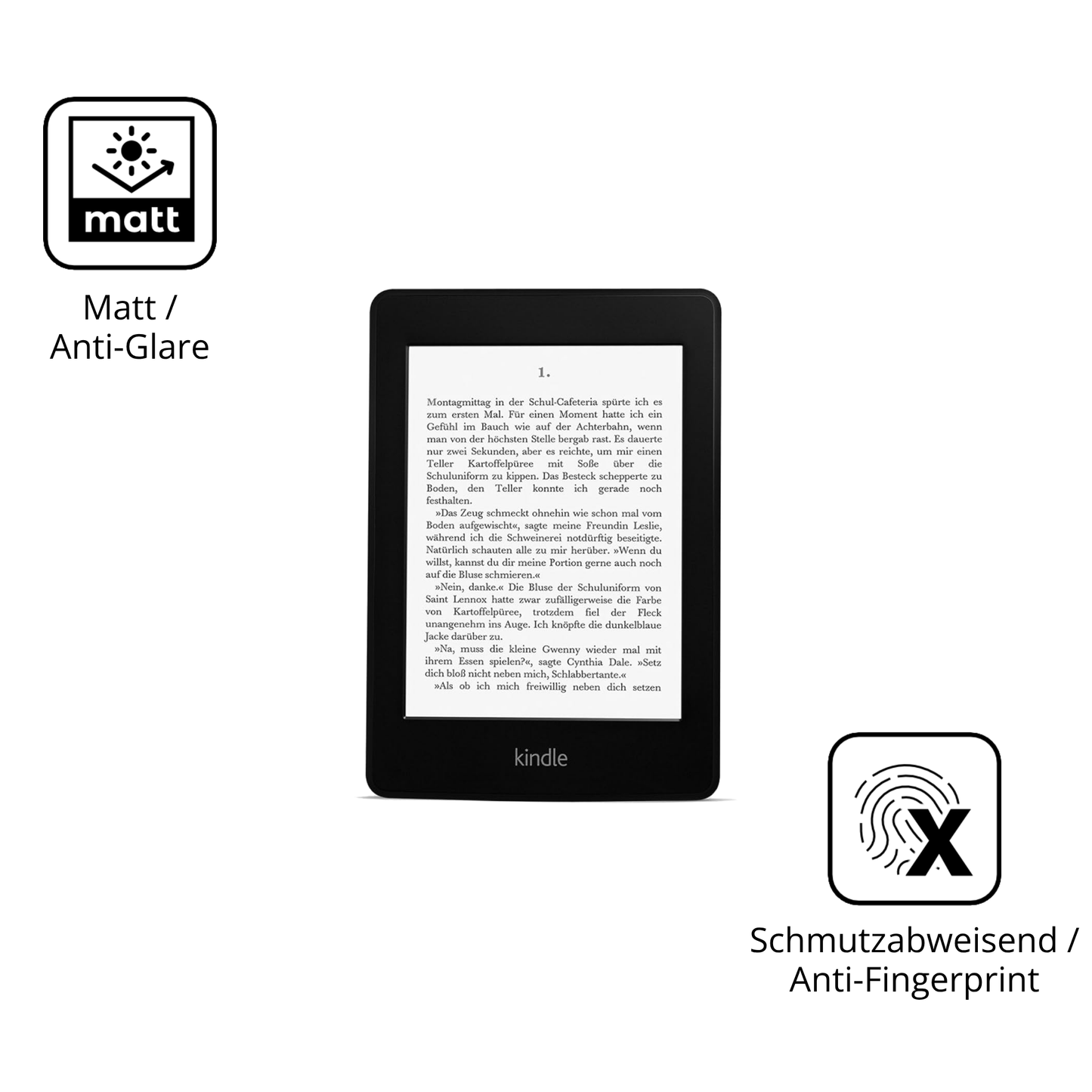 9H Hartbeschichtete, flexible Folie passend zugeschnitten für Kindle Paperwhite 6 Zoll 2012