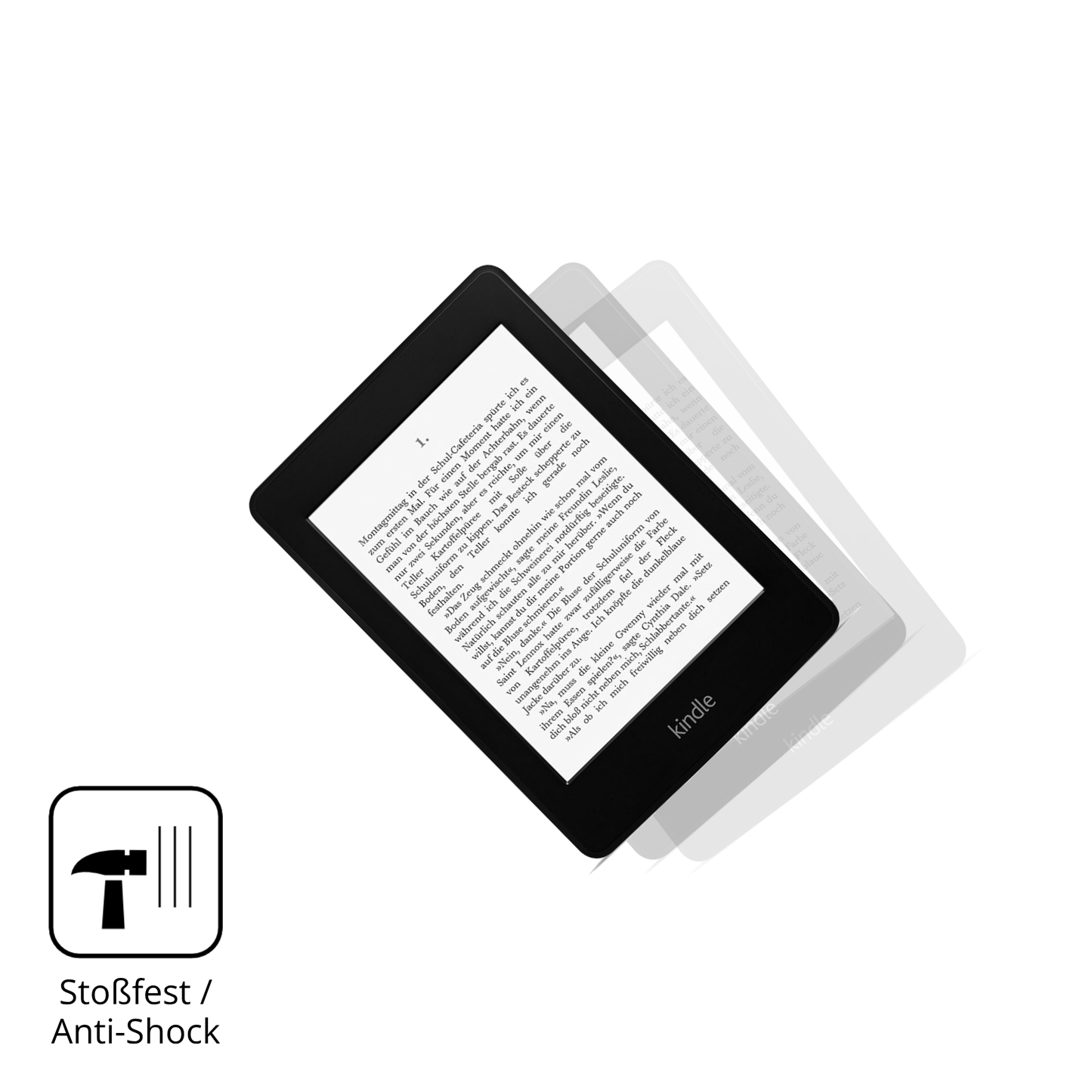 Schutz gegen Kratzer auf dem Kindle Paperwhite 6 Zoll 2012 Glas durch Schlüssel, Stöße gegen die Tischkante oder Stürze